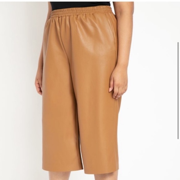 Eloquii Pants - Eloquii wide leg crop leather pants size 14